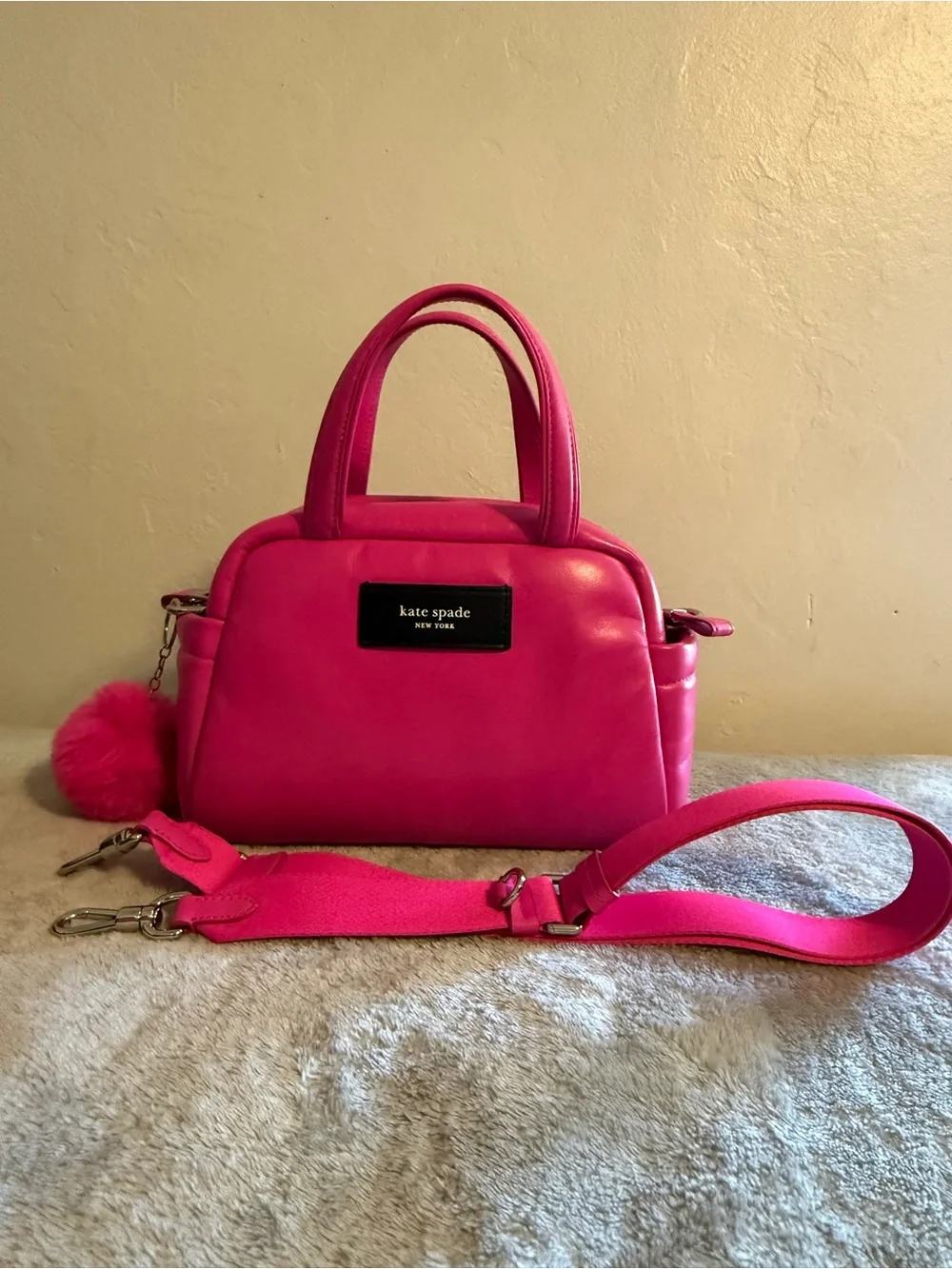 kate spade Bright Pink Leather Mini Top-Handle Bag